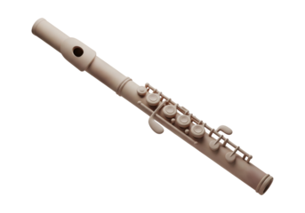 Close Up of a Beige Wooden Flute Musical Instrument Wind Instrument on Black Background for Concert and Classical Music
