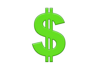 Obraz premium Bright Green US Dollar Sign on Black Background isolated on transparent background