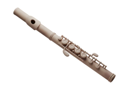 Close Up of a Beige Wooden Flute Musical Instrument Wind Instrument on Black Background for Concert and Classical Music