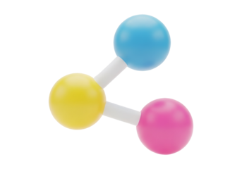 Colorful Molecular Structure with Spheres on Transparent Background Illustration of Scientific Model for Medical or Educational Purposes