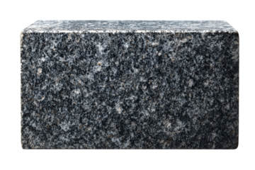 A gray stone block with a black border