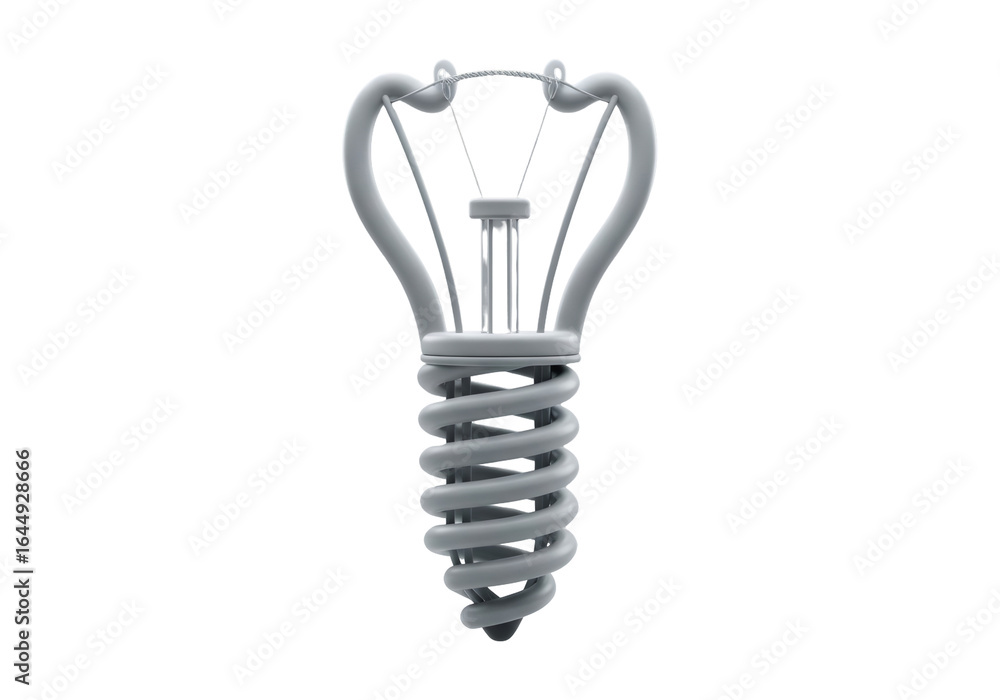 Poster detailed 3d render of a lightbulb with a spiral filament on a black background concept energy effici