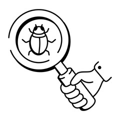 A doodle style icon showing computer virus
