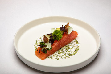 Fine Dining Salmon Plate