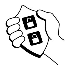 A sketchy style icon representing firewall protection