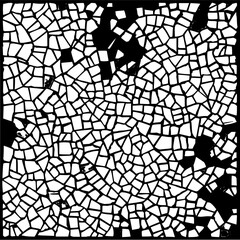 Obraz premium Abstract cracked mosaic pattern black and white vector background texture design illustration graphic art image
