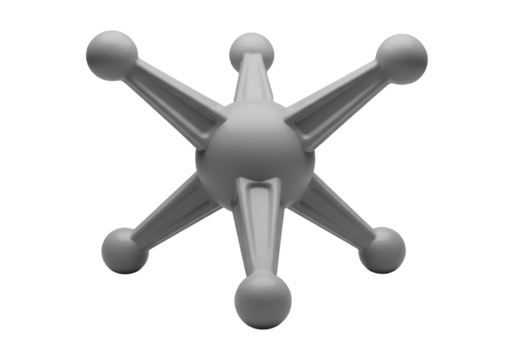 Geometric Gray Molecular Structure on Black Background A Three Dimensional Render
