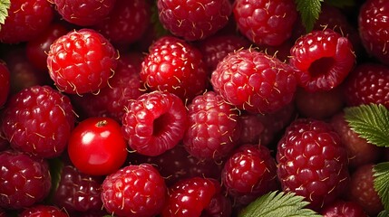 close up of fresh raspberries