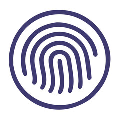 Fingerprint line art icon security biometrics minimalist vector design