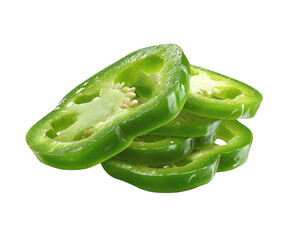 Fresh green pepper slices stacked