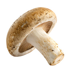 A single fresh champignon mushroom vegetable isolated on a transparent background png