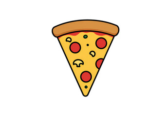 Pepperoni Pizza Slice Delicious Food Illustration isolated on transparent background