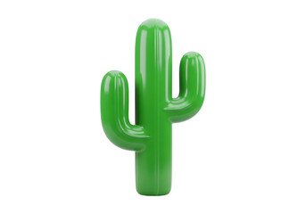 Isolated Glossy Green Cactus Isolated on Transparent Background a Desert Plant with Prickly Spines a Botanical Illustration