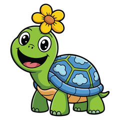Turtle Funny animal cartoon vector art