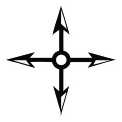 Four arrows cross icon minimalist vector graphic design
