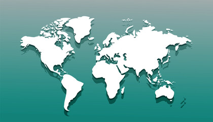 Wolrd map White map on blue white gradient