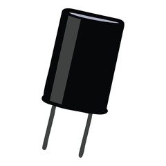 Black Capacitor Vector Illustration Electronic Component Technology Design