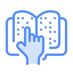 braille book icon with linear color style