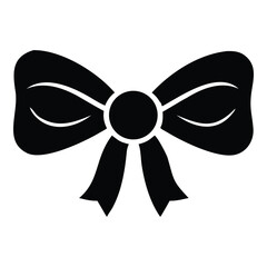 Elegant black bow tie illustration formal attire icon