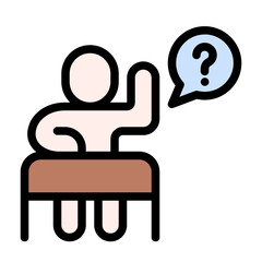 asking question icon with flat line style