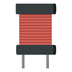 Inductor Electronic Component Coil Circuit Engineering Vector Illustration