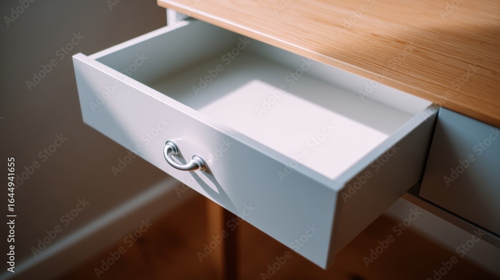 Aufkleber simple modern empty drawer with delicate handle in bright setting