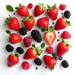 Obraz premium Fresh berries arranged artfully
