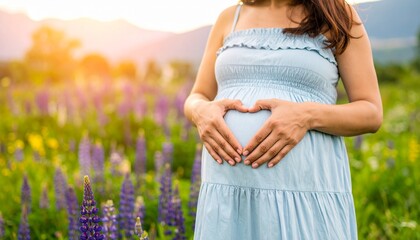 pregnant woman in the field
