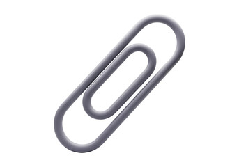 Silver Metal Paperclip Isolated on Black Background for Office Supplies and Stationary