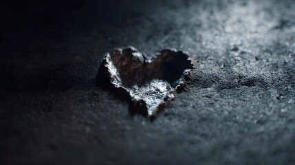 Fototapeta premium Broken heart symbol on dark background