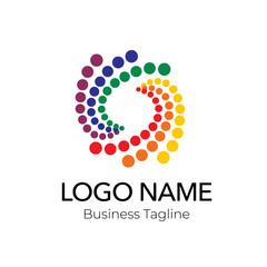 Dotted Colorful Logo Abstract Design Business