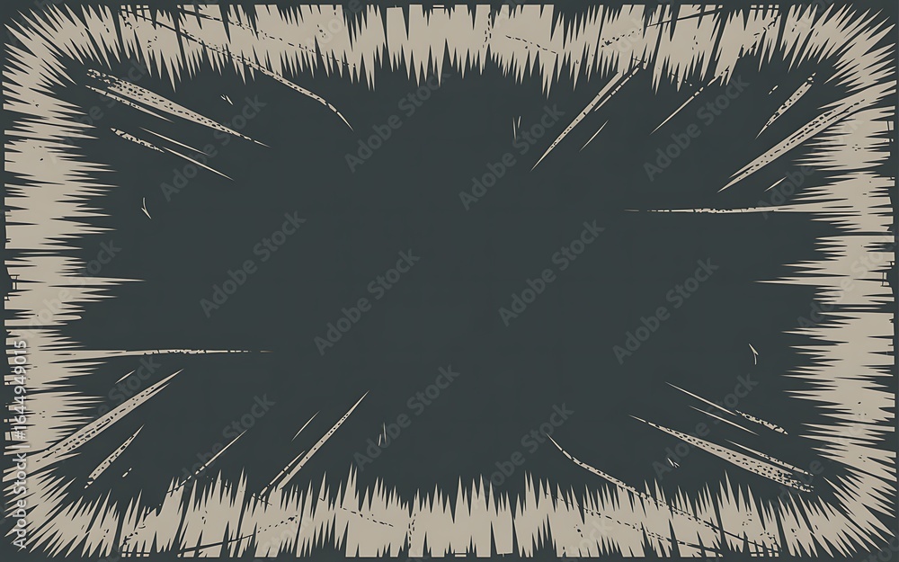 Poster grunge textured border frame with jagged edges and dark gray center image photo