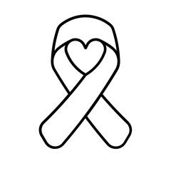 breast cancer icon with thin style