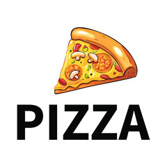 Delicious Cheese and Pepperoni Pizza Slice Logo