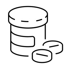 vitamin icon with thin style