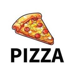 Delicious Cheese and Pepperoni Pizza Slice Logo
