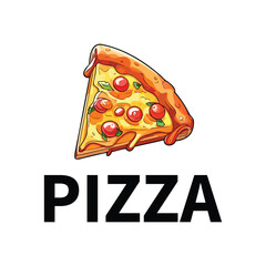 Delicious Cheese and Pepperoni Pizza Slice Logo
