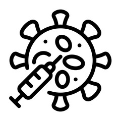 vaccination icon with line style