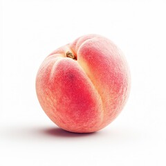 Isolated Peach on a transparent background photorealistic delicate fuzzy skin and vibrant color studiolit