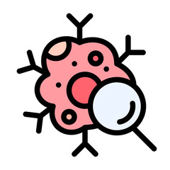 oncology icon with flat line style