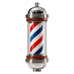 Vintage Barber Pole with Red, White and Blue Stripes for Decor