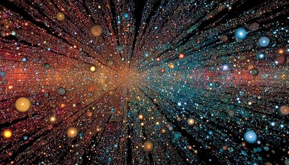 Cosmic explosion, vibrant, glowing points