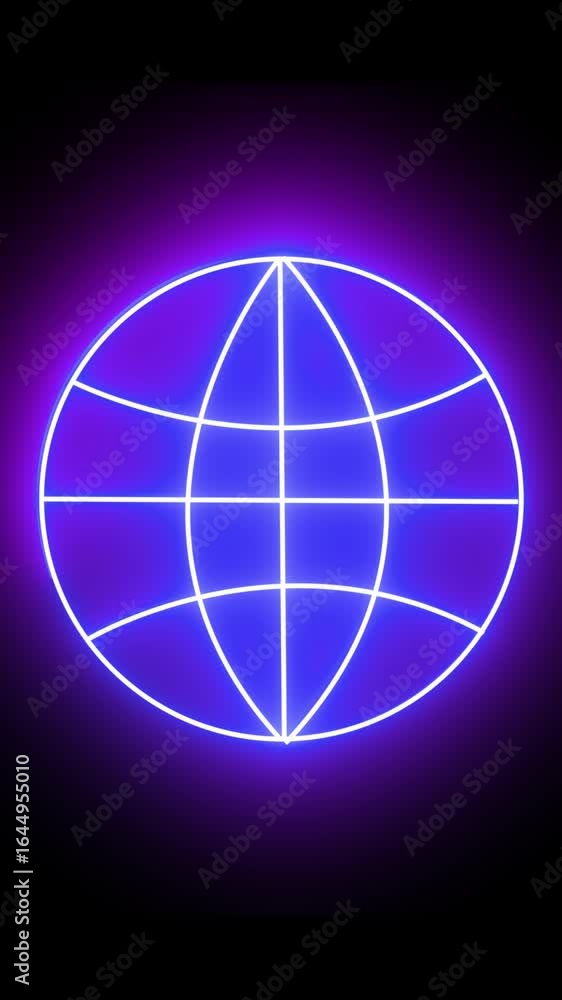 Aufkleber vibrant neon globe icon representing global connection vertical video. glowing neon globe visualizat