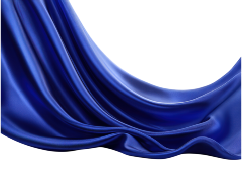 Elegant Silk Fabric Draped Gracefully in Elegant Blue Shade