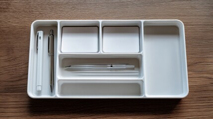 Empty Desktop Organizer Tray for Office Supplies and Accessories