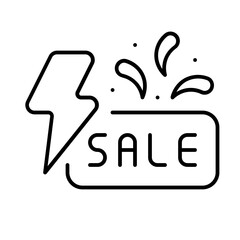 flash sale icon with thin style