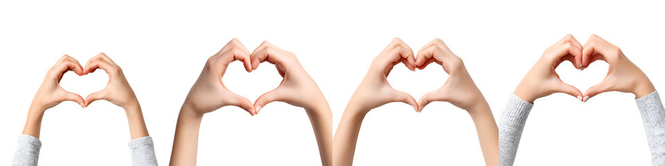Obraz premium Heart Hands Symbol Set: Diverse Love and Connection Gestures