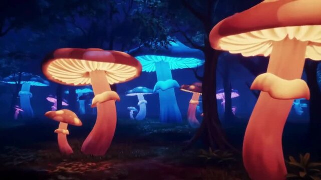 mushrooms in the forest