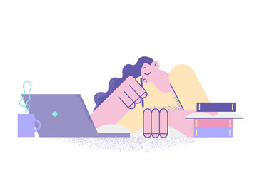 Obraz premium Remote work and online communication concept
