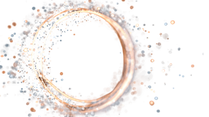 abstract circle of energy in soft light particles, floating on transparent background